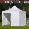 Tente Pliante FleXtents PRO 2,5x2,5m Blanc, Avec 4 Cotés