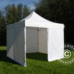 Tente Pliante FleXtents PRO 2,5x2,5m Blanc, Avec 4 Cotés -Promos Jardin Natif Magasin ft04863 03