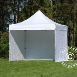 Tente Pliante FleXtents PRO 2,5x2,5m Blanc, Avec 4 Cotés -Promos Jardin Natif Magasin ft04863 05
