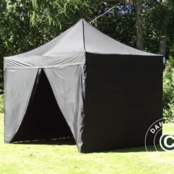 Tente Pliante FleXtents PRO 2,5x2,5m Noir, Avec 4 Cotés -Promos Jardin Natif Magasin ft04865 05