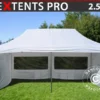 Tente Pliante FleXtents PRO 2,5x5m Blanc, Avec 6 Cotés