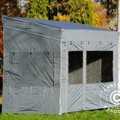 Tente Pliante FleXtents PRO Trapezo 2x3m Gris, Avec 4 Cotés -Promos Jardin Natif Magasin ft049114 011