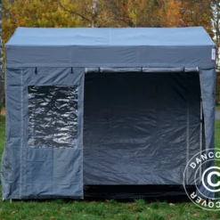 Tente Pliante FleXtents PRO Trapezo 2x3m Gris, Avec 4 Cotés -Promos Jardin Natif Magasin ft049114 019