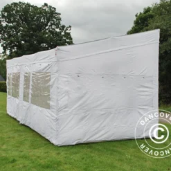 Tente Pliante FleXtents PRO Trapezo 3x6m Blanc, Avec 4 Cotés -Promos Jardin Natif Magasin ft049311 062