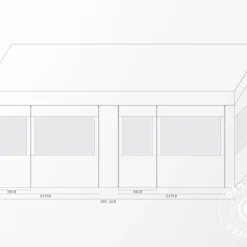 Tente Pliante FleXtents PRO Trapezo 3x6m Blanc, Avec 4 Cotés -Promos Jardin Natif Magasin ft049311 099