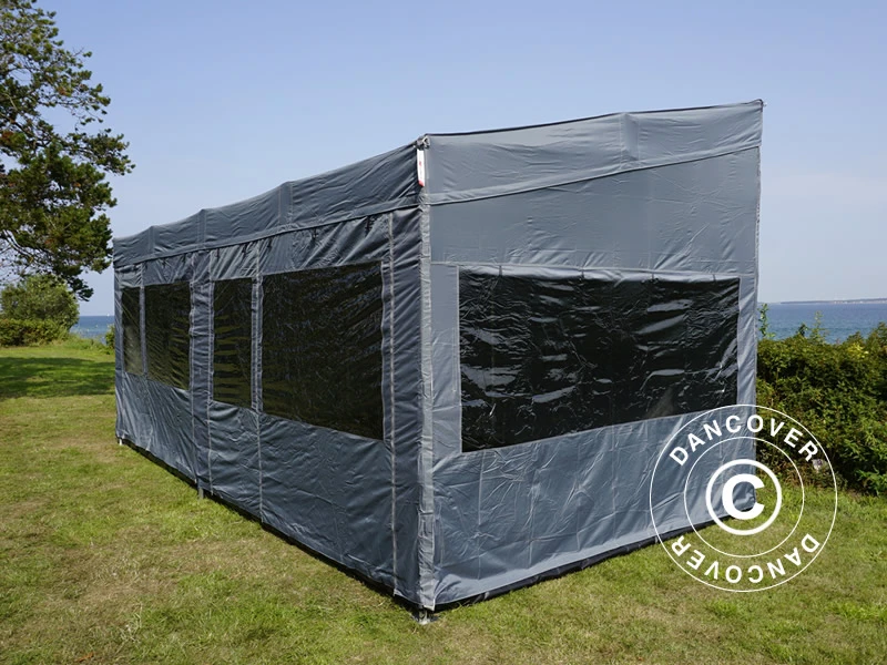 Tente Pliante FleXtents PRO Trapezo 3x6m Gris, Avec 4 Cotés 2 Tente Pliante FleXtents PRO Trapezo 3x6m Gris, Avec 4 Cotés – Image 2