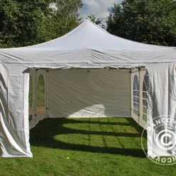 Tente Pliante FleXtents PRO Vintage Style 4x6m Blanc, Avec 8 Cotés -Promos Jardin Natif Magasin ft04935 012