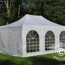 Tente Pliante FleXtents PRO Vintage Style 4x6m Blanc, Avec 8 Cotés -Promos Jardin Natif Magasin ft04935 013