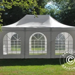 Tente Pliante FleXtents PRO Vintage Style 4x6m Blanc, Avec 8 Cotés -Promos Jardin Natif Magasin ft04935 014
