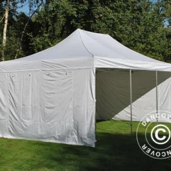 Tente Pliante FleXtents PRO Vintage Style 4x6m Blanc, Avec 8 Cotés -Promos Jardin Natif Magasin ft04935 051