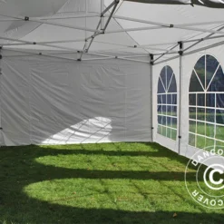 Tente Pliante FleXtents PRO Vintage Style 4x6m Blanc, Avec 8 Cotés -Promos Jardin Natif Magasin ft04935 055
