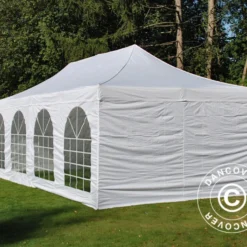Tente Pliante FleXtents PRO Vintage Style 4x8m Blanc, Avec 6 Cotés -Promos Jardin Natif Magasin ft04940 011