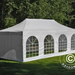 Tente Pliante FleXtents PRO Vintage Style 4x8m Blanc, Avec 6 Cotés -Promos Jardin Natif Magasin ft04940 015