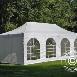 Tente Pliante FleXtents PRO Vintage Style 4x8m Blanc, Avec 6 Cotés -Promos Jardin Natif Magasin ft04940 053