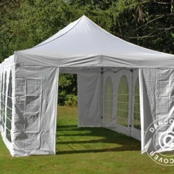 Tente Pliante FleXtents PRO Vintage Style 4x8m Blanc, Avec 6 Cotés -Promos Jardin Natif Magasin ft04940 060