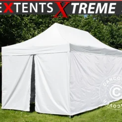 Tente Pliante FleXtents® Xtreme 50, Tente Médicale Et D’urgence, 3x6m, Blanc, 6 Parois Latérales Incluses