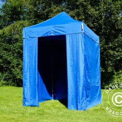 Tente Pliante FleXtents Basic V.2, 2x2m Bleu, Avec 4 Cotés -Promos Jardin Natif Magasin ft135417 012