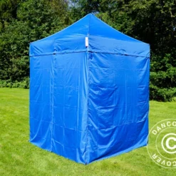 Tente Pliante FleXtents Basic V.2, 2x2m Bleu, Avec 4 Cotés -Promos Jardin Natif Magasin ft135417 015