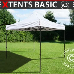 Tente Pliante FleXtents Basic V.3, 3x3m Blanc