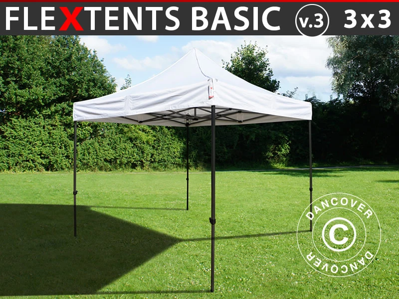 Tente Pliante FleXtents Basic V.3, 3x3m Blanc 1 Tente Pliante FleXtents Basic V.3, 3x3m Blanc