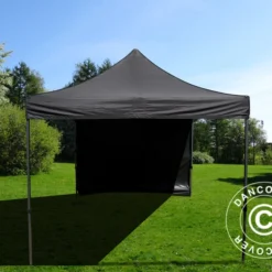 Tente Pliante FleXtents Basic V.3, 4x4m Noir, Avec 4 Cotés -Promos Jardin Natif Magasin ft135583 04