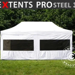 Tente Pliante FleXtents PRO Steel 3x6m Blanc, Avec 6 Cotés