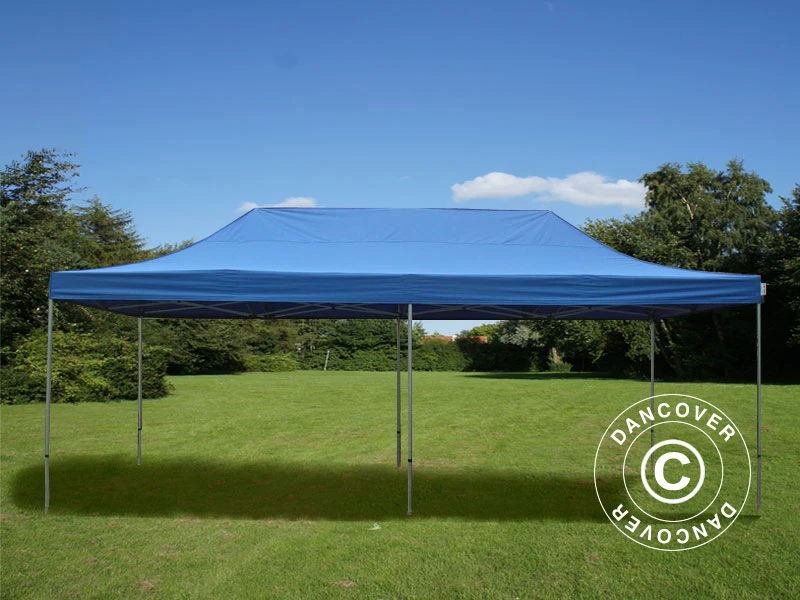 Tente Pliante FleXtents PRO Steel 4x8m Bleu, Avec 6 Cotés 4 Tente Pliante FleXtents PRO Steel 4x8m Bleu, Avec 6 Cotés – Image 4