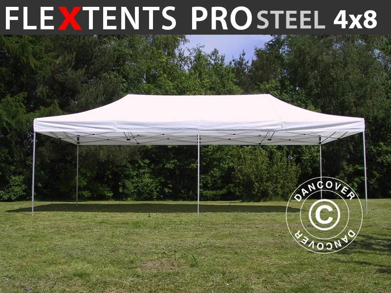 Tente Pliante FleXtents PRO Steel 4x8m Blanc 1 Tente Pliante FleXtents PRO Steel 4x8m Blanc