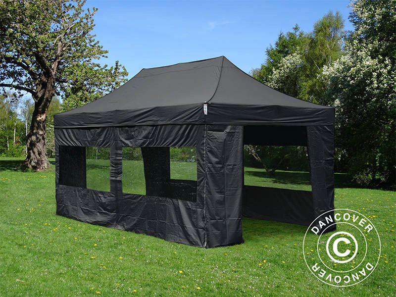 Tente Pliante FleXtents PRO Steel 4x8m Noir, Avec 6 Cotés 3 Tente Pliante FleXtents PRO Steel 4x8m Noir, Avec 6 Cotés – Image 3