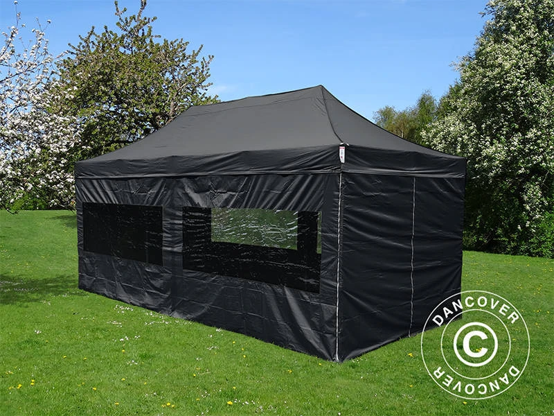 Tente Pliante FleXtents PRO Steel 4x8m Noir, Avec 6 Cotés 4 Tente Pliante FleXtents PRO Steel 4x8m Noir, Avec 6 Cotés – Image 4