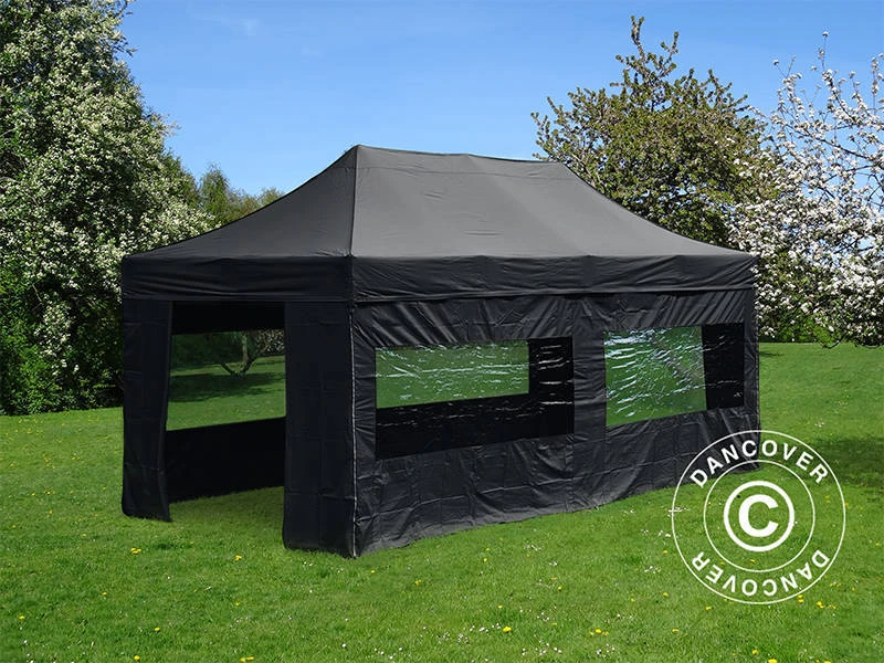 Tente Pliante FleXtents PRO Steel 4x8m Noir, Avec 6 Cotés 5 Tente Pliante FleXtents PRO Steel 4x8m Noir, Avec 6 Cotés – Image 5