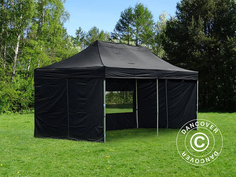 Tente Pliante FleXtents PRO Steel 4x8m Noir, Avec 6 Cotés 6 Tente Pliante FleXtents PRO Steel 4x8m Noir, Avec 6 Cotés – Image 6