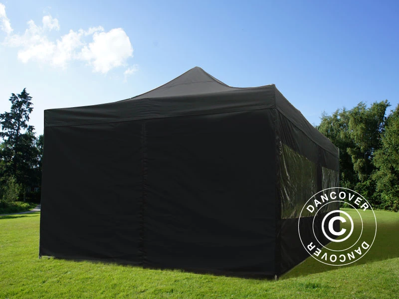 Tente Pliante FleXtents PRO Steel 4x8m Noir, Avec 6 Cotés 7 Tente Pliante FleXtents PRO Steel 4x8m Noir, Avec 6 Cotés – Image 7
