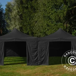 Tente Pliante FleXtents Steel 6x6m Noir, 8 Parois Latérales Inclus -Promos Jardin Natif Magasin ft135935 02
