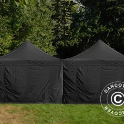 Tente Pliante FleXtents Steel 6x6m Noir, 8 Parois Latérales Inclus -Promos Jardin Natif Magasin ft135935 03