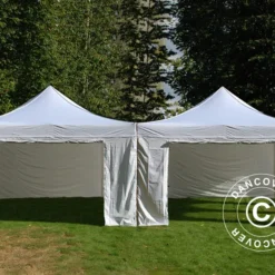 Tente Pliante FleXtents Steel 8x6m Blanc, 8 Parois Latérales Inclus -Promos Jardin Natif Magasin ft135936 02
