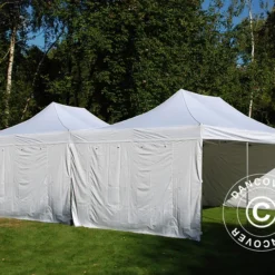 Tente Pliante FleXtents Steel 8x6m Blanc, 8 Parois Latérales Inclus -Promos Jardin Natif Magasin ft135936 03