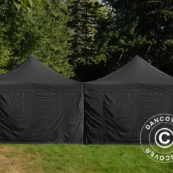 Tente Pliante FleXtents Steel 8x6m Noir, 8 Parois Latérales Inclus -Promos Jardin Natif Magasin ft135937 01