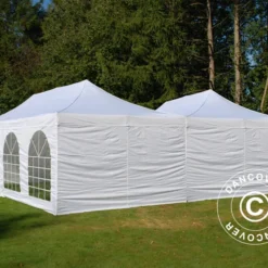 Tente Pliante FleXtents Steel 8x8m Blanc, 8 Parois Latérales Inclus -Promos Jardin Natif Magasin ft135938 03