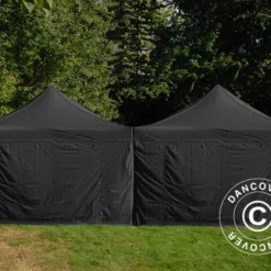 Tente Pliante FleXtents Steel 8x8m Noir, 8 Parois Latérales Inclus -Promos Jardin Natif Magasin ft135939 03