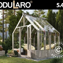 Serre En Bois/tonnelle De Jardin, 2,4x2,44x2,83m, 5,4m², Gris