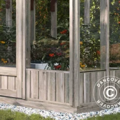 Serre En Bois/tonnelle De Jardin, 2,4x2,44x2,83m, 5,4m², Gris -Promos Jardin Natif Magasin gh192000 05