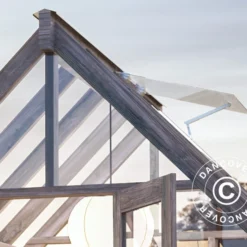 Serre En Bois/tonnelle De Jardin, 2,4x2,44x2,83m, 5,4m², Gris -Promos Jardin Natif Magasin gh192000 051