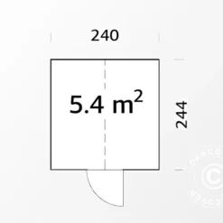 Serre En Bois/tonnelle De Jardin, 2,4x2,44x2,83m, 5,4m², Gris -Promos Jardin Natif Magasin gh192000 06