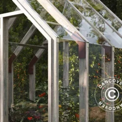 Serre En Bois/tonnelle De Jardin Avec Abri, 2,4x4,31x2,83m, 9,4m², Gris -Promos Jardin Natif Magasin gh192004 04