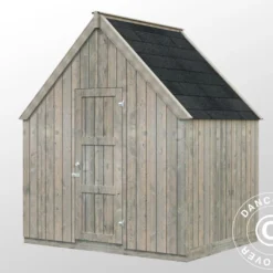 Serre En Bois/tonnelle De Jardin Avec Abri, 2,4x4,31x2,83m, 9,4m², Gris -Promos Jardin Natif Magasin gh192004 06