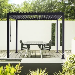 Pergola Bioclimatique Mirador, 3,6x3,6m, Anthracite -Promos Jardin Natif Magasin pa112050 0011