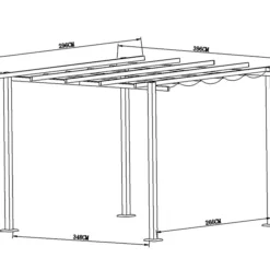 Pergola Santa Cruz, 3x4m, Noir/gris -Promos Jardin Natif Magasin pa149000 099
