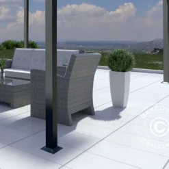 Pergola Santa Cruz, 4x4m, Noir/Gris -Promos Jardin Natif Magasin pa149010 014