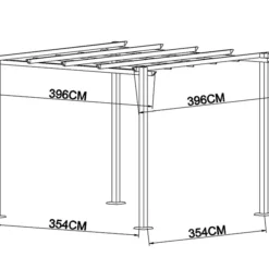 Pergola Santa Cruz, 4x4m, Noir/Gris -Promos Jardin Natif Magasin pa149010 099